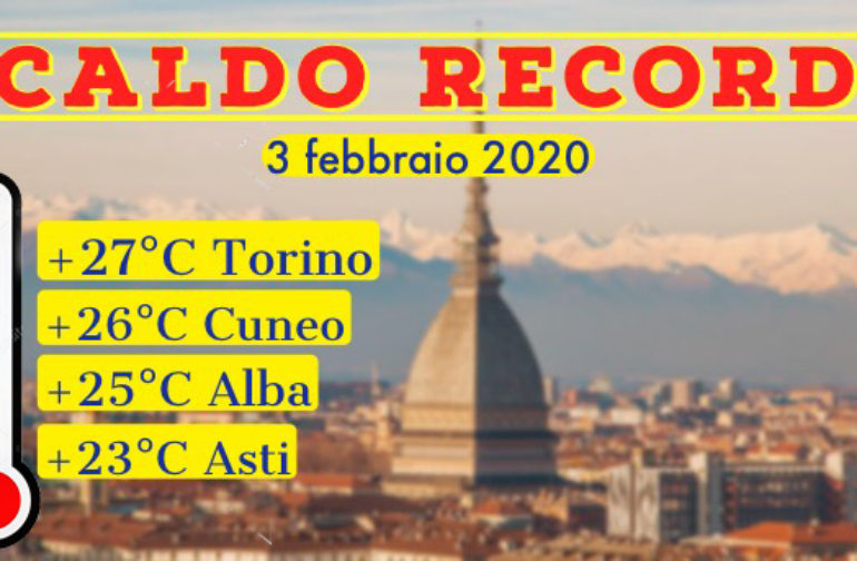 Caldo record in Piemonte 3 febbraio 2020: fino a 27°C in pieno inverno
