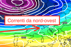 [Meteo medio termine] Correnti da nord-ovest e neve sui settori di confine