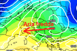 [Meteo medio termine] Afflusso di aria fresca da est