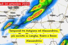 Tornano locali temporali tra pomeriggio e sera su Astigiano e Alessandrino | Previsioni Meteo 24 settembre 2020