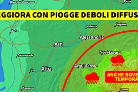Peggioramento con piogge diffuse specie sull’Alessandrino | Previsioni Meteo 24 maggio 2021