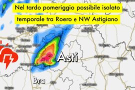 Soleggiato con rischio temporale tra Roero e NW Astigiano | Previsioni Meteo 23 giugno 2021