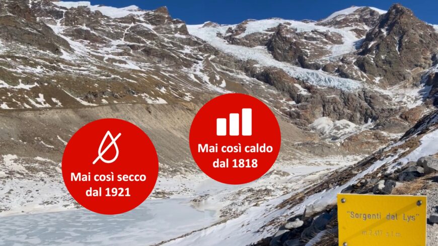 In Valle d’Aosta mai così secco e con poca neve da oltre 100 anni