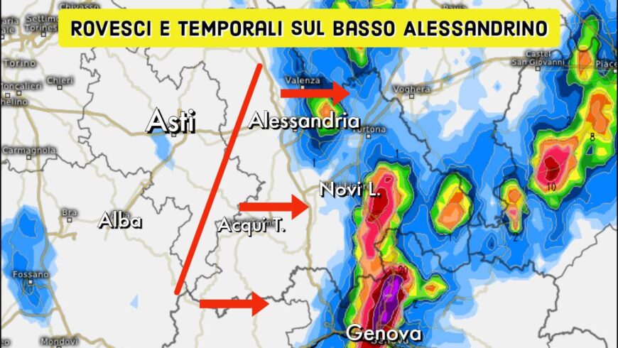 Instabilità con rovesci e temporali sull’Alessandrino | Previsioni Meteo 13 aprile 2023