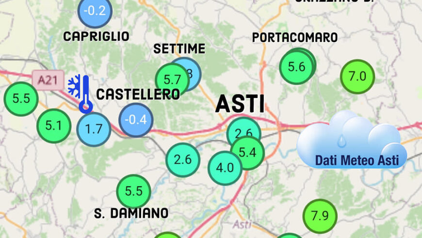 26/4/2023 – Fino a -2°C in Alta Langa a Camerana e gelate tardive sul Monferrato