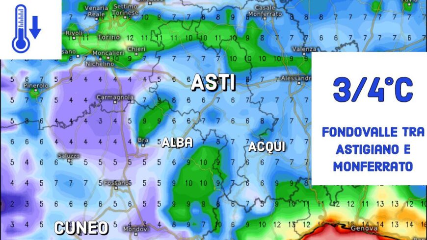Minime fino a 3°C sui fondovalle dell’Astigiano | Previsioni Meteo 25 settembre 2023