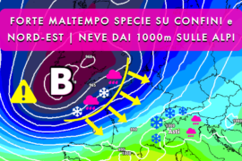 [Meteo medio termine] Maltempo, neve in calo fino a 1000 m e piogge diffuse ma non per tutti