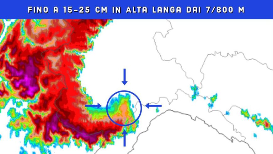 Piogge abbondanti nella notte e 20 cm dai 7-800 m in Alta Langa | Previsioni Meteo 27 marzo 2024
