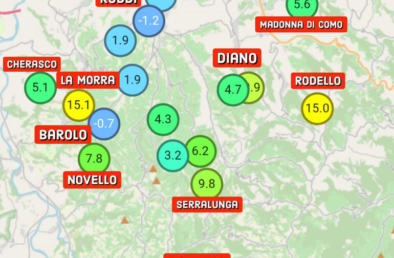 25/1/2024: inversione termica su Langhe e Monferrato