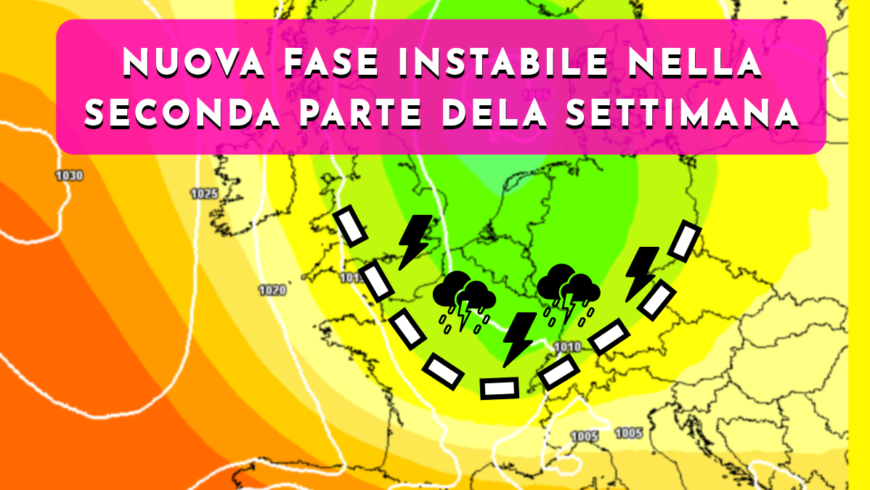[Meteo medio termine] Da mercoledì nuova possibile fase di instabilità con rovesci e temporali