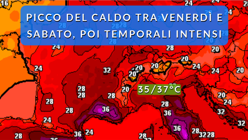 [Meteo medio termine] Caldo e afa intensi fino al week-end, poi temporali
