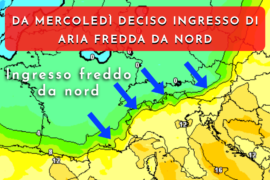 [Meteo medio termine] Da mercoledì sera brusco ingresso di aria fredda nord e calo termico