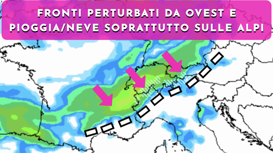 [Meteo medio termine] Continua il blando flusso perturbato occidentale