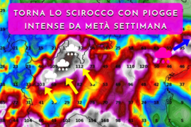 [Meteo medio termine] Settimana piovosa da mercoledì: torna lo scirocco
