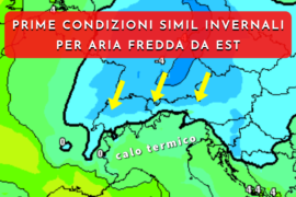 [Meteo medio termine] Altalena terminca con afflusso freddo da est martedì e giovedì