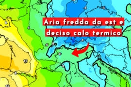 [Meteo medio termine] Da martedì aria fredda da est e calo termico