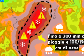 [Meteo medio termine] Forte maltempo a metà settimana con piogge intense e oltre 1 metro di neve sulle Alpi
