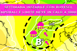 [Meteo medio termine] Settimana di nuovo maltempo con rovesci e temporali anche intensi