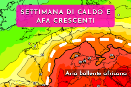 Settimana di caldo e afa via via crescenti, possibile qualche temporale giovedì