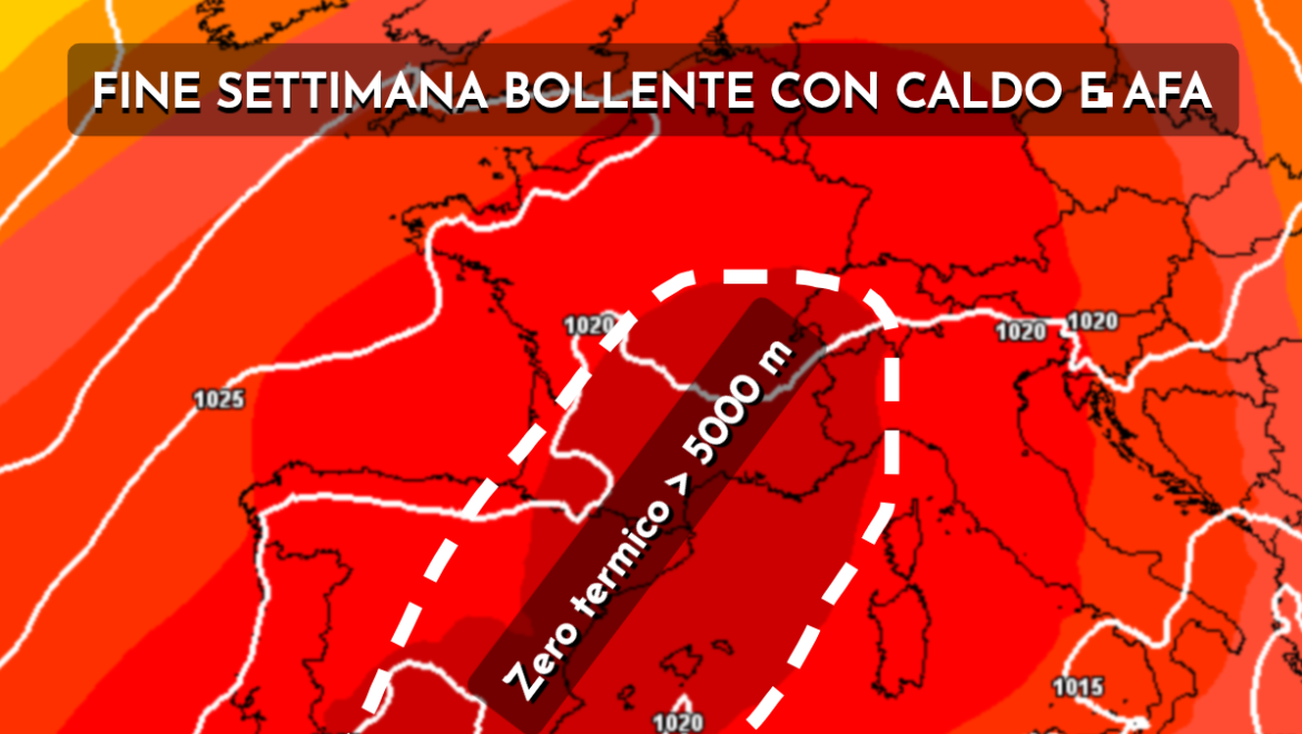 Picco di caldo nel fine settimana con 35-37°C e zero termico oltre i 5000 m