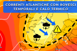 Comincia una fase instabile con rovesci, temporali e generale calo termico