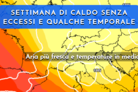 Settimana di caldo senza eccessi, possibile instabilità mercoledì e nel week-end