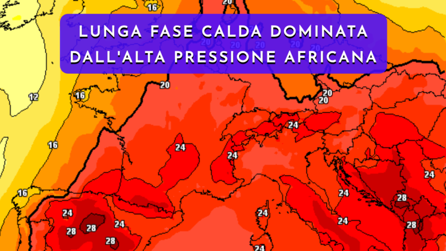 Lunga fase di caldo africano con temperature sopra media e afa