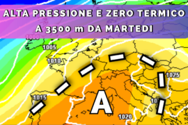 Tempo grigio con temperature sopra media specie sui monti
