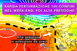 Perturbazione da nord-ovest nel week-end e poi temperature in aumento