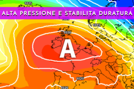 Alta pressione: zero termico fino a 4000 m in montagna e massime di 25°C in pianura
