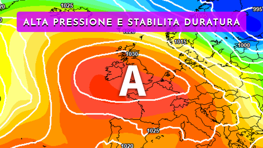 Alta pressione: zero termico fino a 4000 m in montagna e massime di 25°C in pianura