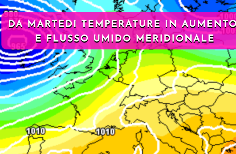 Ultima perturbazione da nord-ovest lunedì, poi più umido e con temperature in aumento