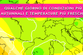 Graduale flessione termica, specie in montagna, e condizioni più autunnali