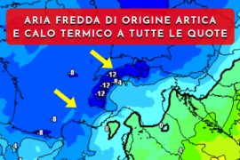 Aria artica da nord e calo termico: primo affondo freddo dell’autunno